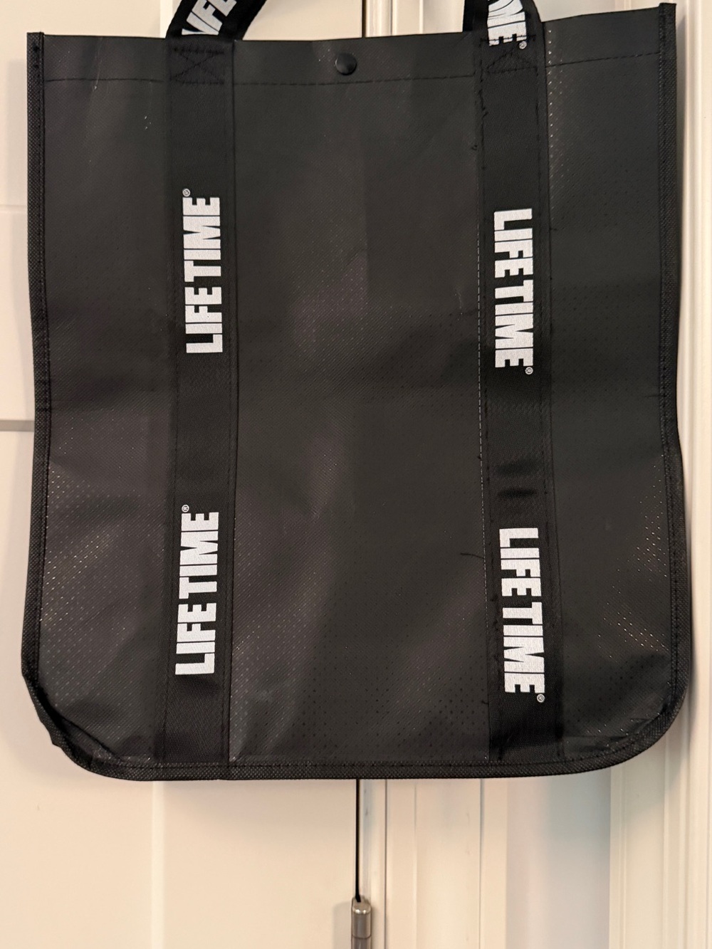 Life Time Black Tote Bag with Branded Straps